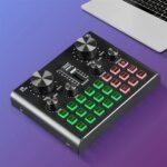 RUHEN Mixeur Audio professionnel, Carte Son V8 Plus Pour Diffusion en Direct, changeur de voix, Carte Son Avec Multiples effets sonores, mixeur Pour enregistrement