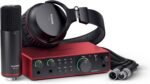 Focusrite Scarlett 2i2 Studio 4. Gen USB-Audio-Interface-Bundle für Songwriter – mit Kondensatormikrofon und Kopfhörer für Aufnahmen, Streaming und Podcasting