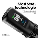 Mast Tattoo Flip4 Pro Tattoo Maschine Set Kabellose Tätowiermaschine 7 Strokes 2,5-4,5mm, 2 Akku 2000mAh für Anfänger & Profis