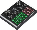 RUHEN Mixeur Audio professionnel, Carte Son V8 Plus Pour Diffusion en Direct, changeur de voix, Carte Son Avec Multiples effets sonores, mixeur Pour enregistrement