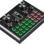 RUHEN Mixeur Audio professionnel, Carte Son V8 Plus Pour Diffusion en Direct, changeur de voix, Carte Son Avec Multiples effets sonores, mixeur Pour enregistrement