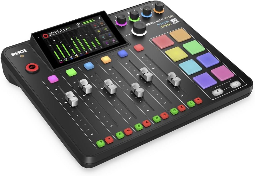 RØDE RØDECaster Pro II Alles-in-1 Produktionslösung für Podcasting, Streaming, Musikproduktion und Inhaltserstellung, Black