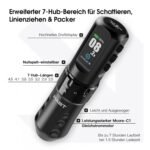 Mast Tattoo Flip4 Pro Tattoo Maschine Set Kabellose Tätowiermaschine 7 Strokes 2,5-4,5mm, 2 Akku 2000mAh für Anfänger & Profis