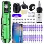 Mast Tattoo Flip4 Pro Tattoo Maschine Set Kabellose Tätowiermaschine 7 Strokes 2,5-4,5mm, 2 Akku 2000mAh für Anfänger & Profis